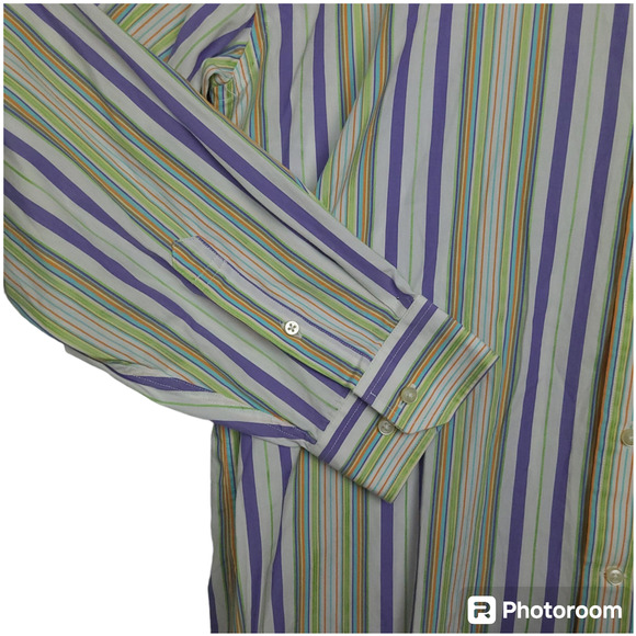 Vintage 90s Tommy Hilfiger Men's Long Sleeve Button-Up Shirt XL 80's 2 Ply - Picture 5 of 16